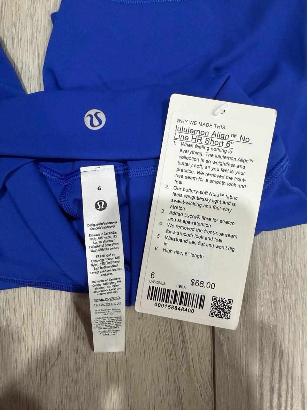 lululemon Women’s Align No Line HR Short 6” in Beach Ball Blue  ——  Size 6 - Picture 4 of 7